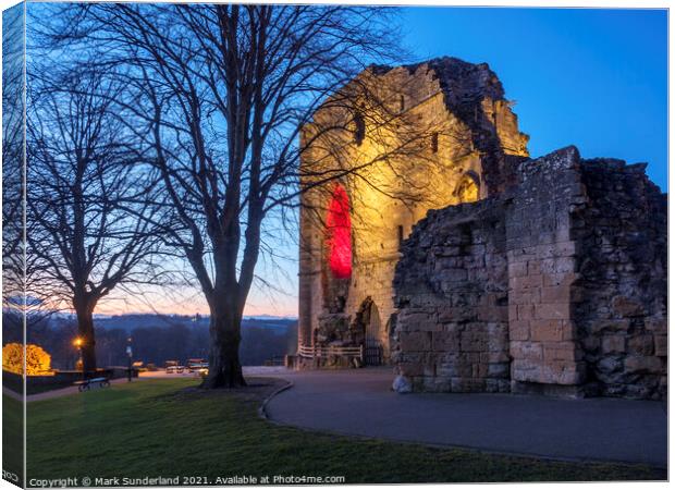 Knaresborough Castle at Dusk Canvas Print by Mark Sunderland