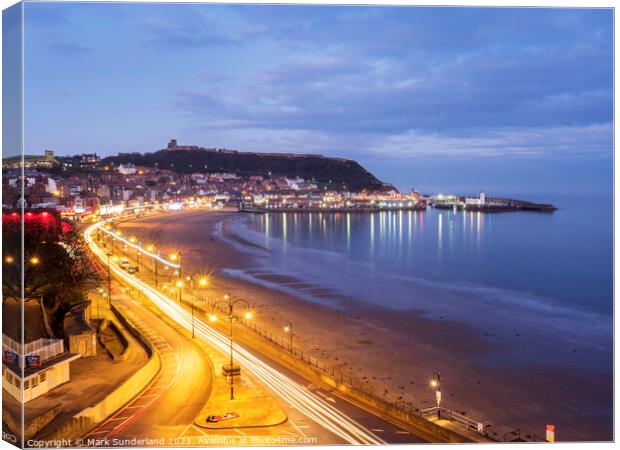 South Bay at Dusk Scarborough Canvas Print by Mark Sunderland