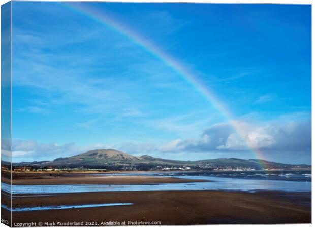 Rainbow over Largo Bay Canvas Print by Mark Sunderland