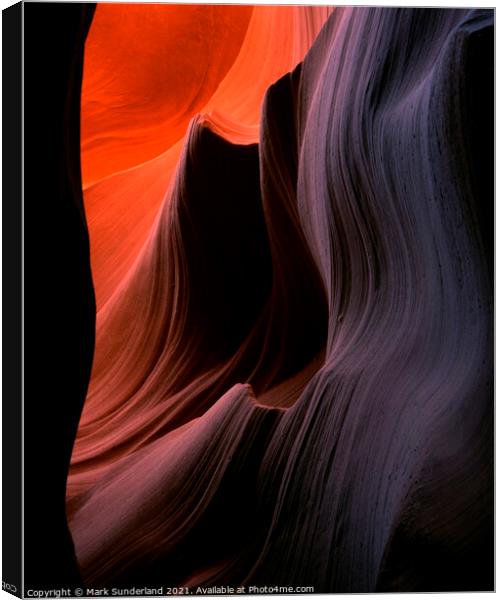 Sandstone Formation at Lower Antelope Canyon Canvas Print by Mark Sunderland