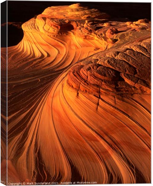 Sandstone Swirls at Coyote Buttes Canvas Print by Mark Sunderland