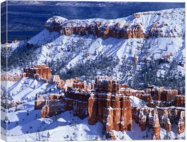 Bryce Canyon in Winter Utah Canvas Print by Mark Sunderland