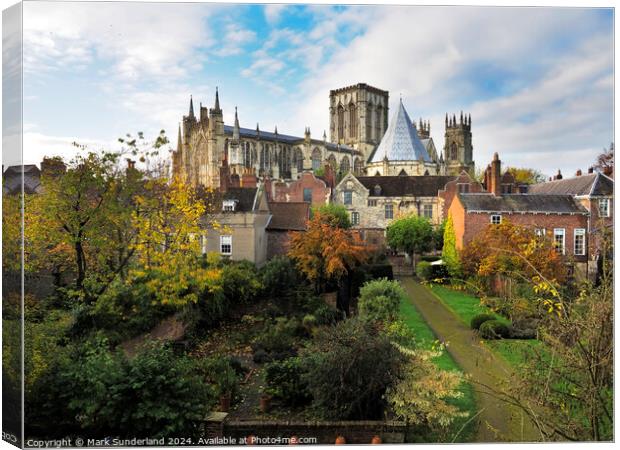 York Minster from the City Walls in York Canvas Print by Mark Sunderland