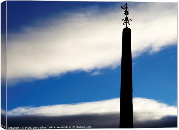 Ripon Obelisk Silhouette Canvas Print by Mark Sunderland