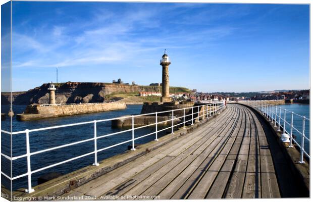 Whitby from the West Pier Canvas Print by Mark Sunderland