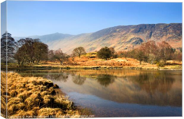 Derwent Water and Cat Bells Canvas Print by Mark Sunderland