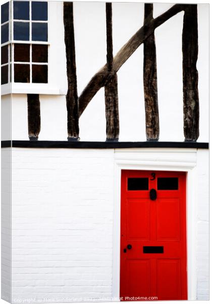 Red Door House at Nayland Canvas Print by Mark Sunderland