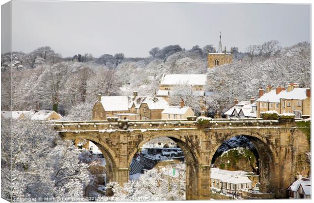 Viaduct and Church at Knaresborough Canvas Print by Mark Sunderland