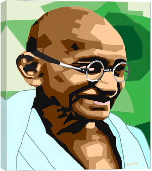 Mahatma Gandhi-Father of India Canvas Print by Susmita Mishra