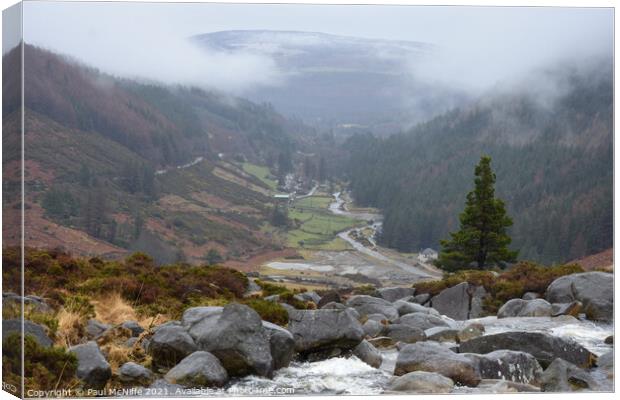 View to Glendalough County Wicklow Ireland Canvas Print by Paul McNiffe