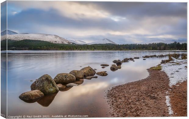 Loch Morlich & the Cairngorms Canvas Print by Paul Smith