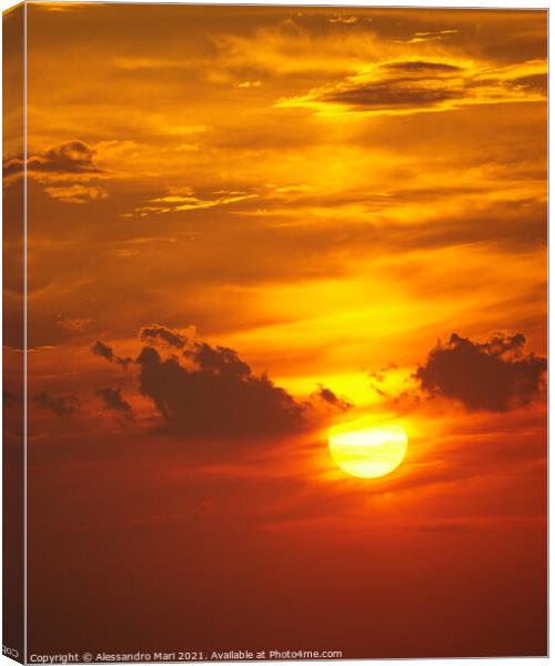 Vertical shot of a beautiful sunset sky Canvas Print by Alessandro Mari