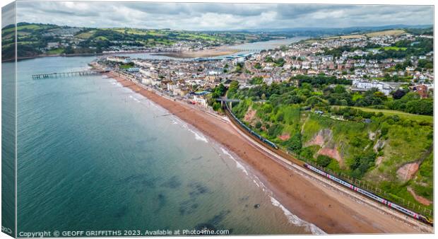 Pssing trains Teignmouth Canvas Print by GEOFF GRIFFITHS