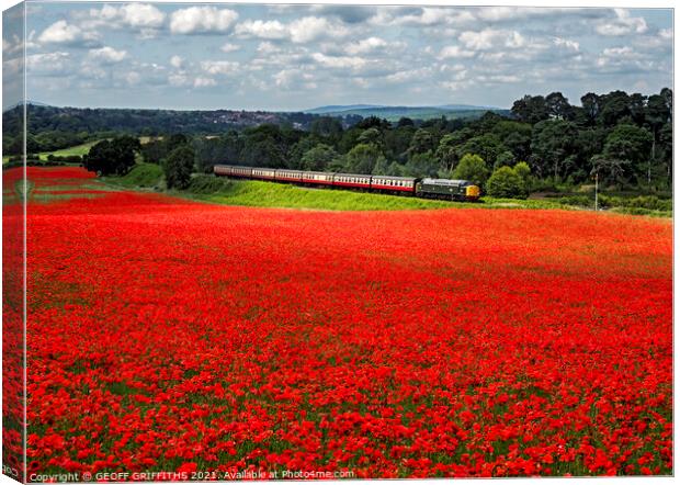 Class 40 40106 poppy fields Bewdley Severn Valley railway Canvas Print by GEOFF GRIFFITHS