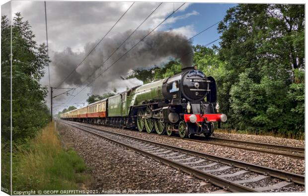 60163 Tornado passing Arksey Doncaster with The North Briton Canvas Print by GEOFF GRIFFITHS