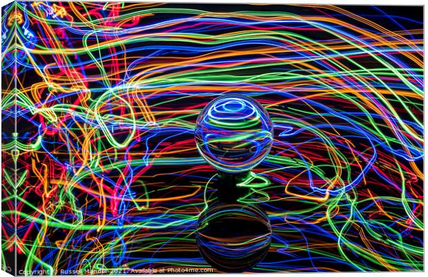 LENS BALL AND LIGHTS 3 Canvas Print by Russell Mander