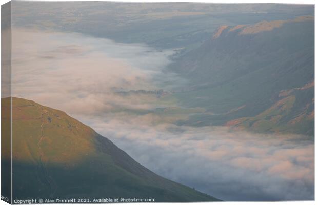 Wastwater inversion Canvas Print by Alan Dunnett