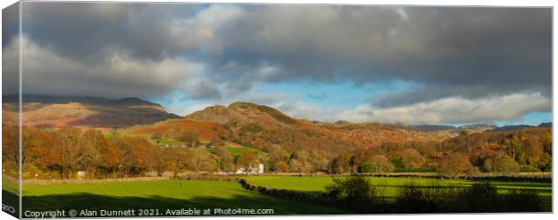 Eskdale to Boot Bank Canvas Print by Alan Dunnett
