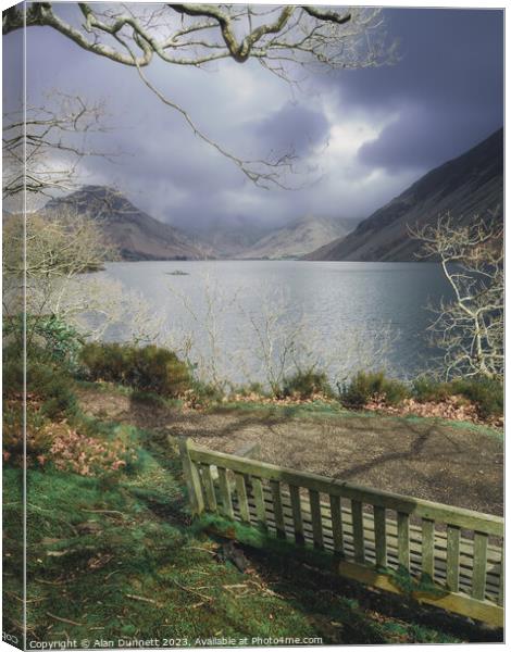 Best seat and The Enchanting Scenery of Wastwater Canvas Print by Alan Dunnett