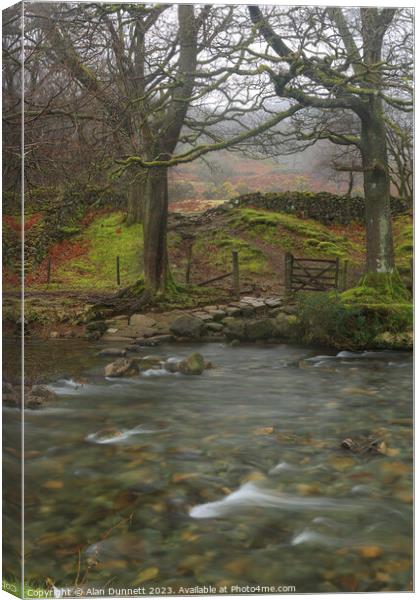 Path from the Esk Canvas Print by Alan Dunnett