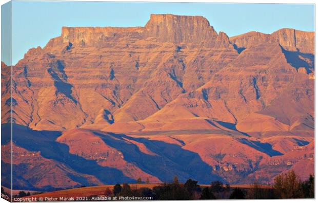 Central Drakensberg in Winter from Champagne Sports Resort South Africa Canvas Print by Pieter Marais