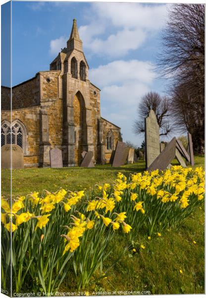Burton Lazars Church and Daffodils, Leicestershire Canvas Print by Photimageon UK