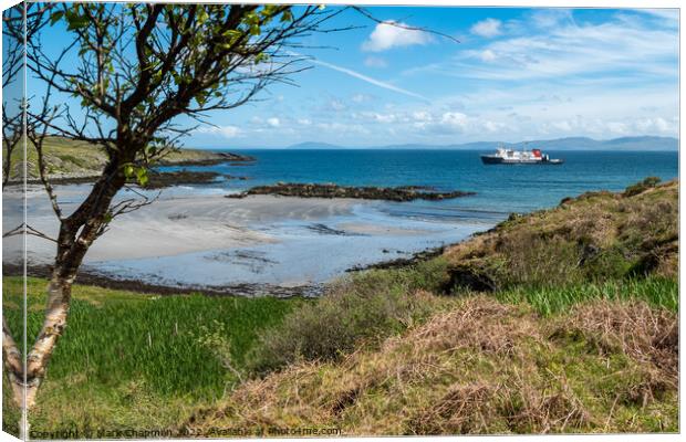 CalMac ferry and Queen's Bay, Colonsay Canvas Print by Photimageon UK