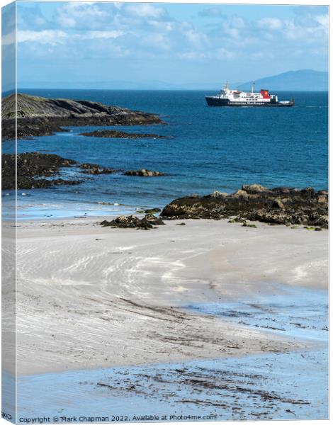 CalMac ferry and Queen's Bay, Colonsay Canvas Print by Photimageon UK