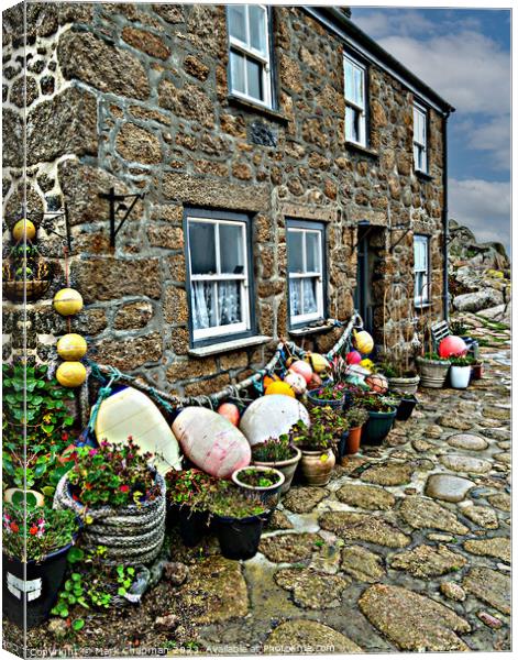 Cornish seaside Cottage, Penberth Cove Canvas Print by Photimageon UK