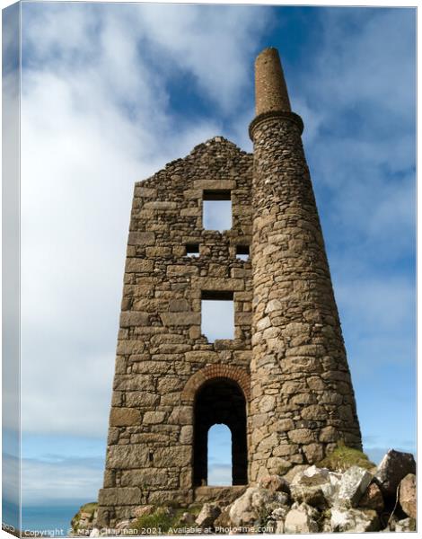 Ruins of West Wheal Owles Tin Mine Engine House, B Canvas Print by Photimageon UK