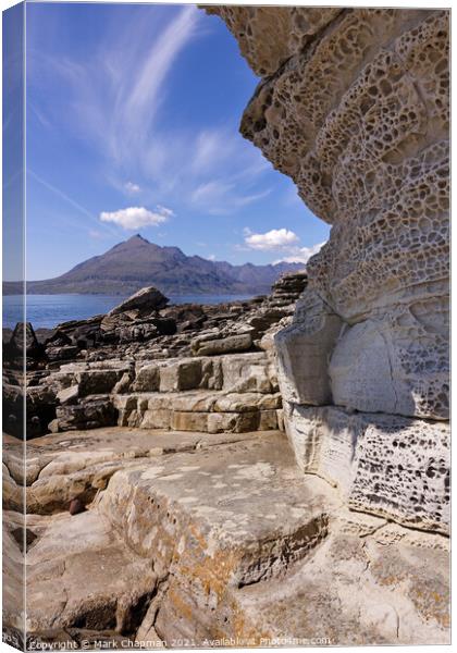 Elgol cliffs and Black Cuillin mountains, Isle of Skye, Scotland Canvas Print by Photimageon UK