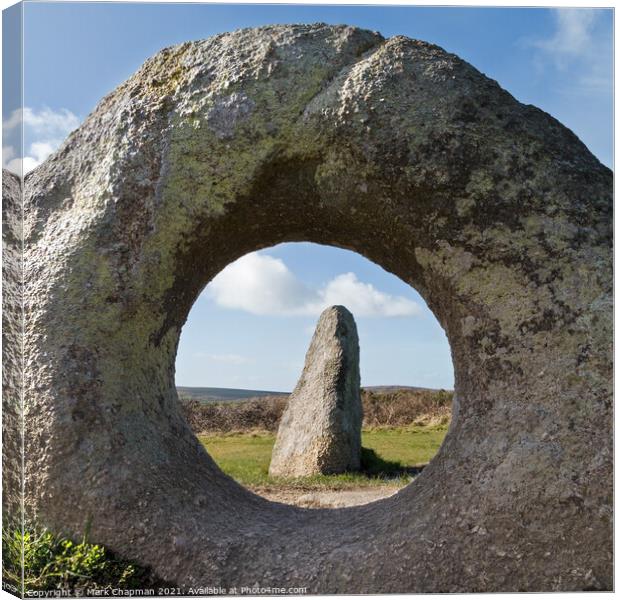 Men an Tol standing stones, Cornwall, England Canvas Print by Photimageon UK