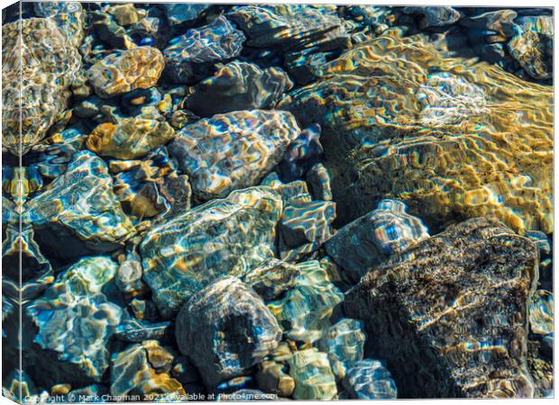Water ripples and colourful pebbles, Isle of Skye  Canvas Print by Photimageon UK