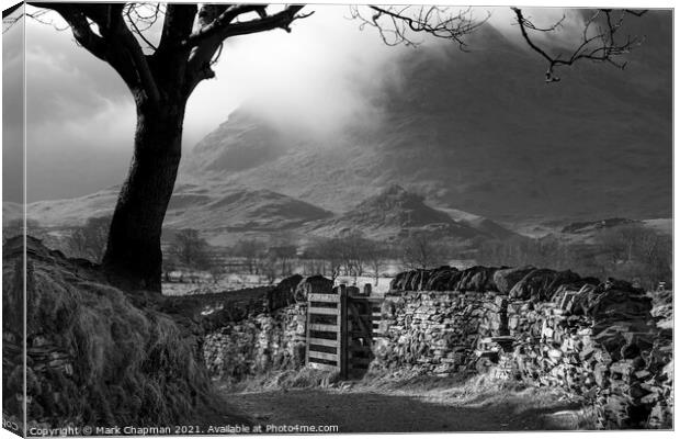 Dark skies over country lane, Little Langdale, Cumbria Canvas Print by Photimageon UK