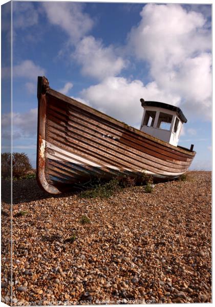 Old wooden fishing boat on beach, Eastbourne Canvas Print by Photimageon UK