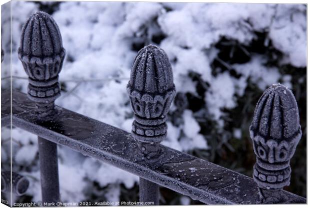 Frosty metal railings Canvas Print by Photimageon UK