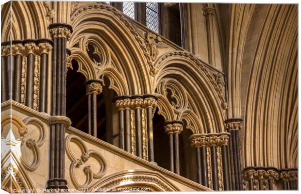 Lincoln Cathedral stone arches and pillars Canvas Print by Photimageon UK