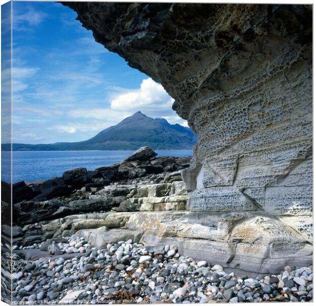 Elgol cliffs and Black Cuillin mountains, Isle of  Canvas Print by Photimageon UK