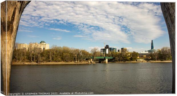 Across From The Forks Canvas Print by STEPHEN THOMAS