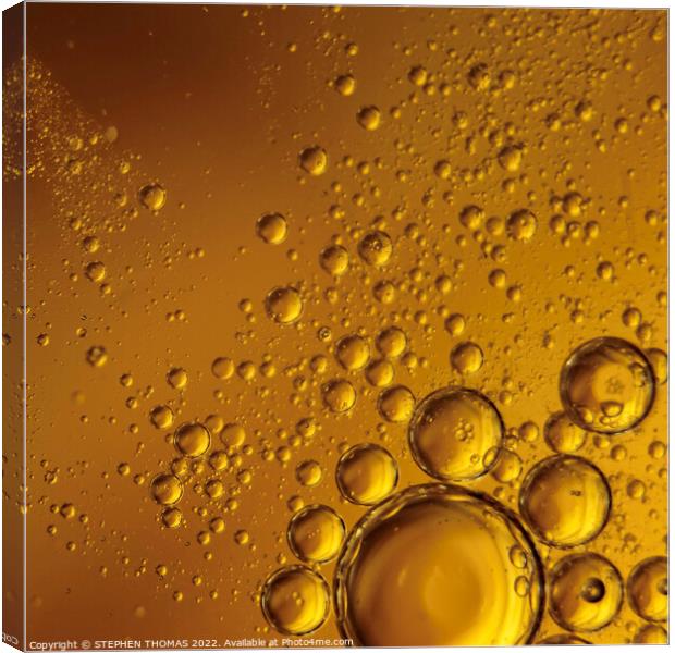 Golden Bubbles- Water and Oil Abstract Canvas Print by STEPHEN THOMAS
