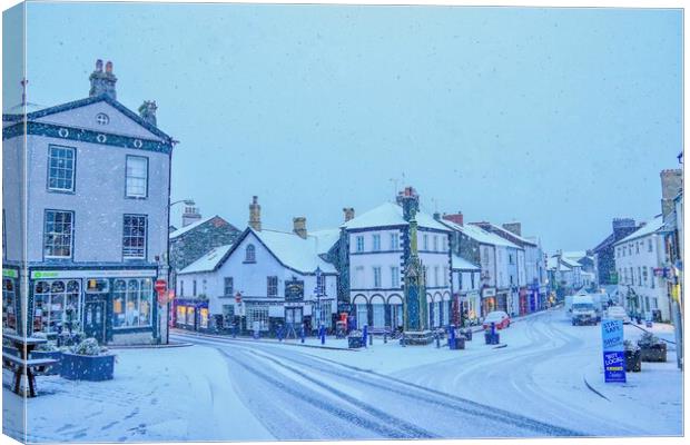 Ulverston - A Winter Scene Canvas Print by Daryn Davies