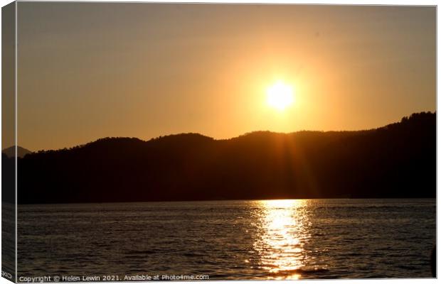 Sun setting in paradise Canvas Print by Pelin Bay
