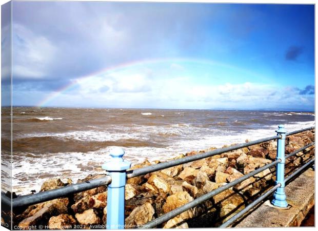 Rainbow over the bay  Canvas Print by Pelin Bay