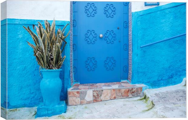 Blue Painted Door, Rabat, Morocco Canvas Print by Neil Overy
