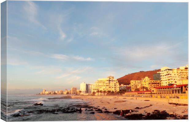 Sea Point at sunset, Cape Town, South Africa Canvas Print by Neil Overy