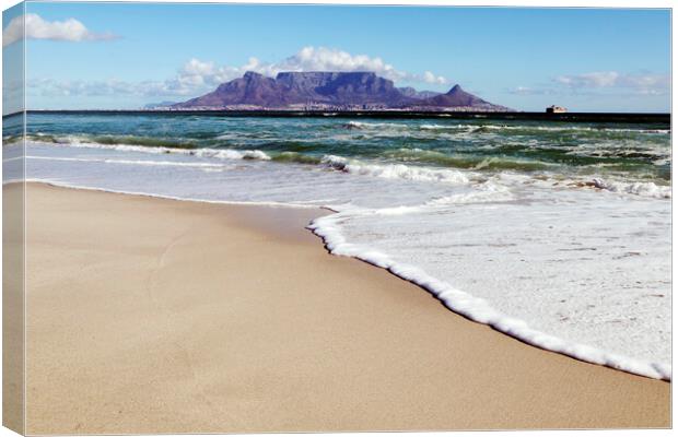 Table Mountain and Cape Town from Bloubergstrand over Table Bay Canvas Print by Neil Overy