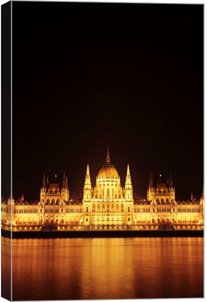 Hungarian Parliament Building Canvas Print by Neil Overy