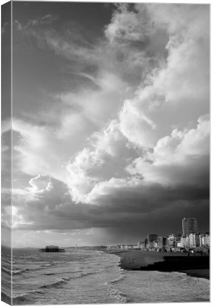 Stormy Weather Gathers over Brighton and Hove Canvas Print by Neil Overy