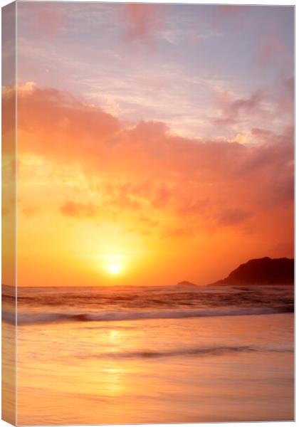 Sunset over Sedgefield Beach, South Africa Canvas Print by Neil Overy