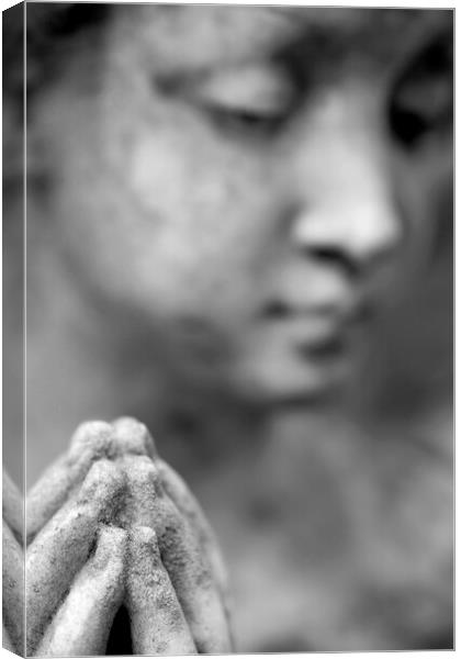 Statue of Woman Praying Canvas Print by Neil Overy